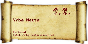 Vrba Netta névjegykártya