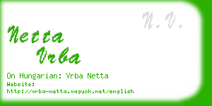 netta vrba business card